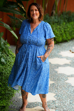 Rachel Dress - Blue Curacao - By Jinx the Label