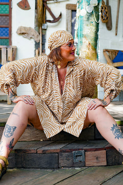 Rama Oversized Shirt Dress - Natural Zebra by Jinx the Label