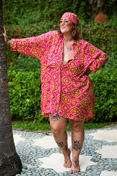 Rama Oversized Shirt Dress - Tropical Pink by Jinx the Label