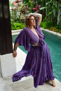 Renesme Wrap Top in Coral Bloom by Jinx the Label