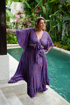 Renesme Wrap Top in Coral Bloom by Jinx the Label