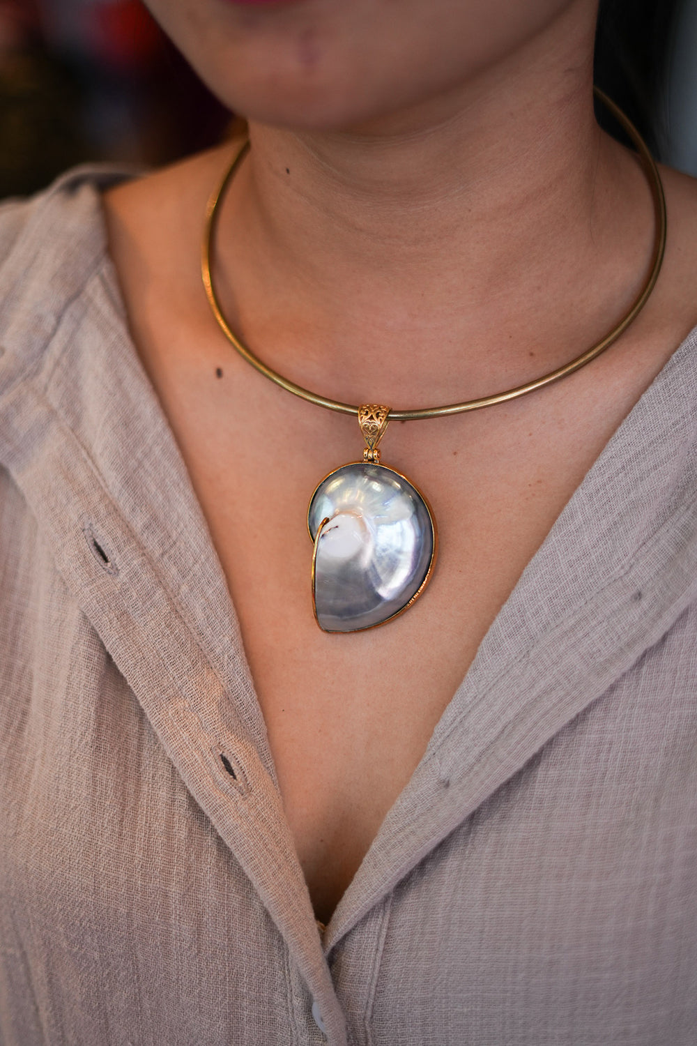 Sacred Spiral Nautilus Necklace - Sunspell by Jinx the Label