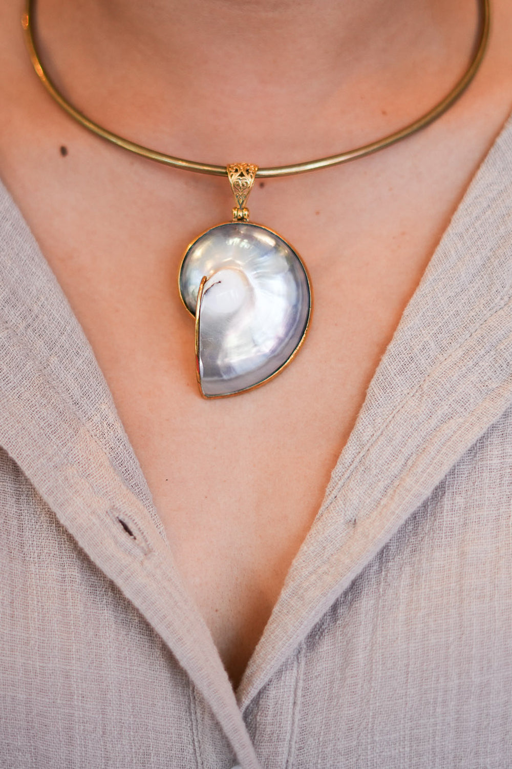 Sacred Spiral Nautilus Necklace - Sunspell by Jinx the Label