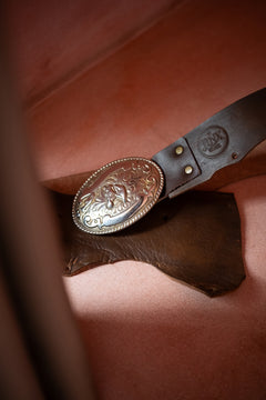 Saddle Up Belt | Genuine Leather Western Belt in Outlaw Oak | Jinx The Label