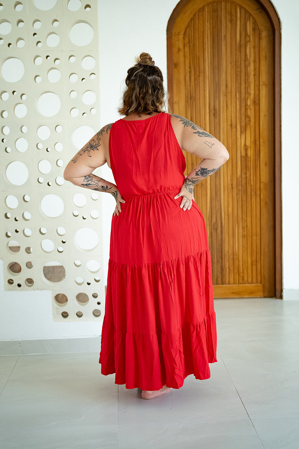 Sasha Maxi Dress in Christmas Red by Jinx the Label