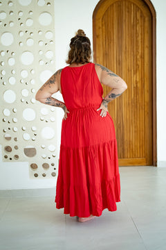 Sasha Maxi Dress in Christmas Red by Jinx the Label