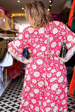 Sienna Jumpsuit in Wild Daisy Rouge by Jinx the Label