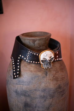 Sinaloa Leather Belt in Bonefire Black | Jinx the Label