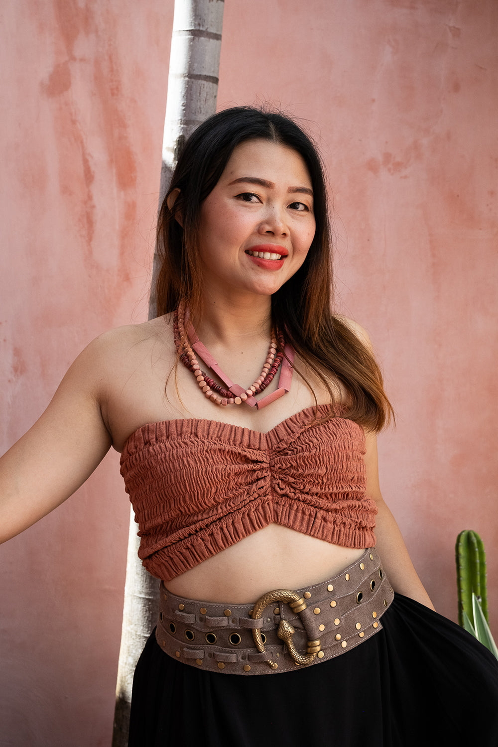 Slytherin Belt | Genuine Suede Leather Statement Belt in Desert Taupe | Jinx The Label