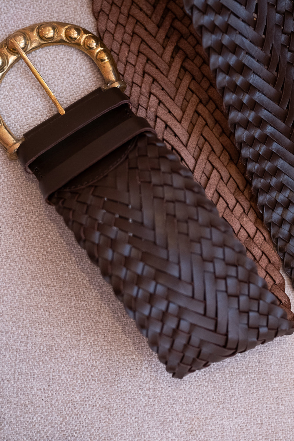 Solana Belt - Saddlewood | Handwoven Genuine Leather Belt | Jinx The Label