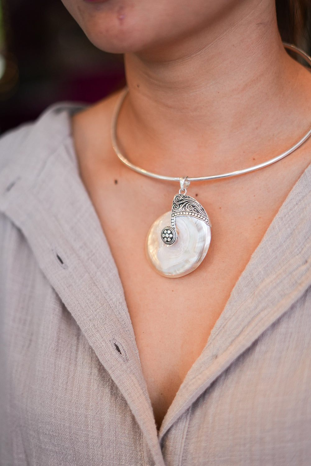 Solar Nautilus Necklace - Sunspell by Jinx the Label