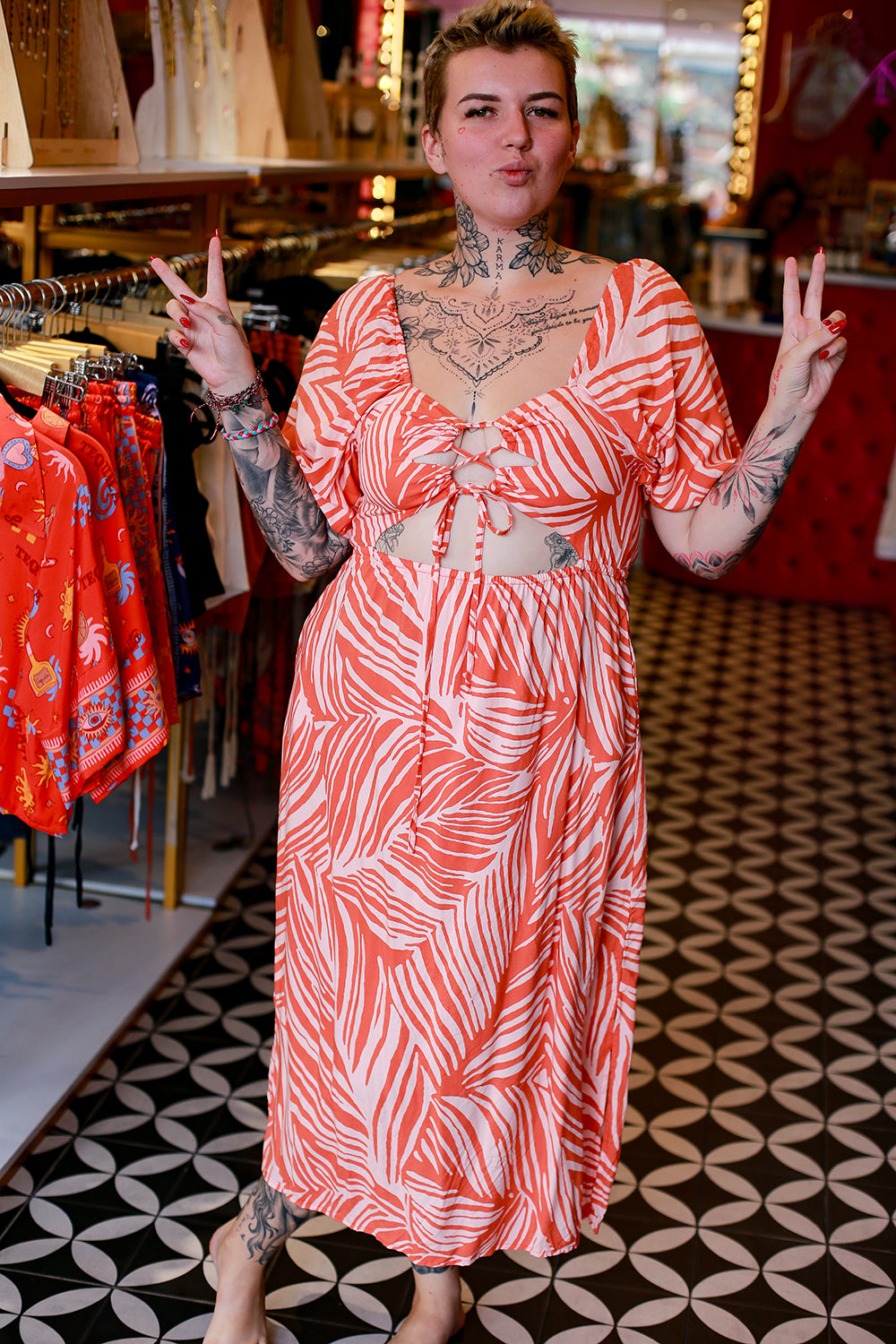 Summer Dress - Abstract Palm by Jinx the Label