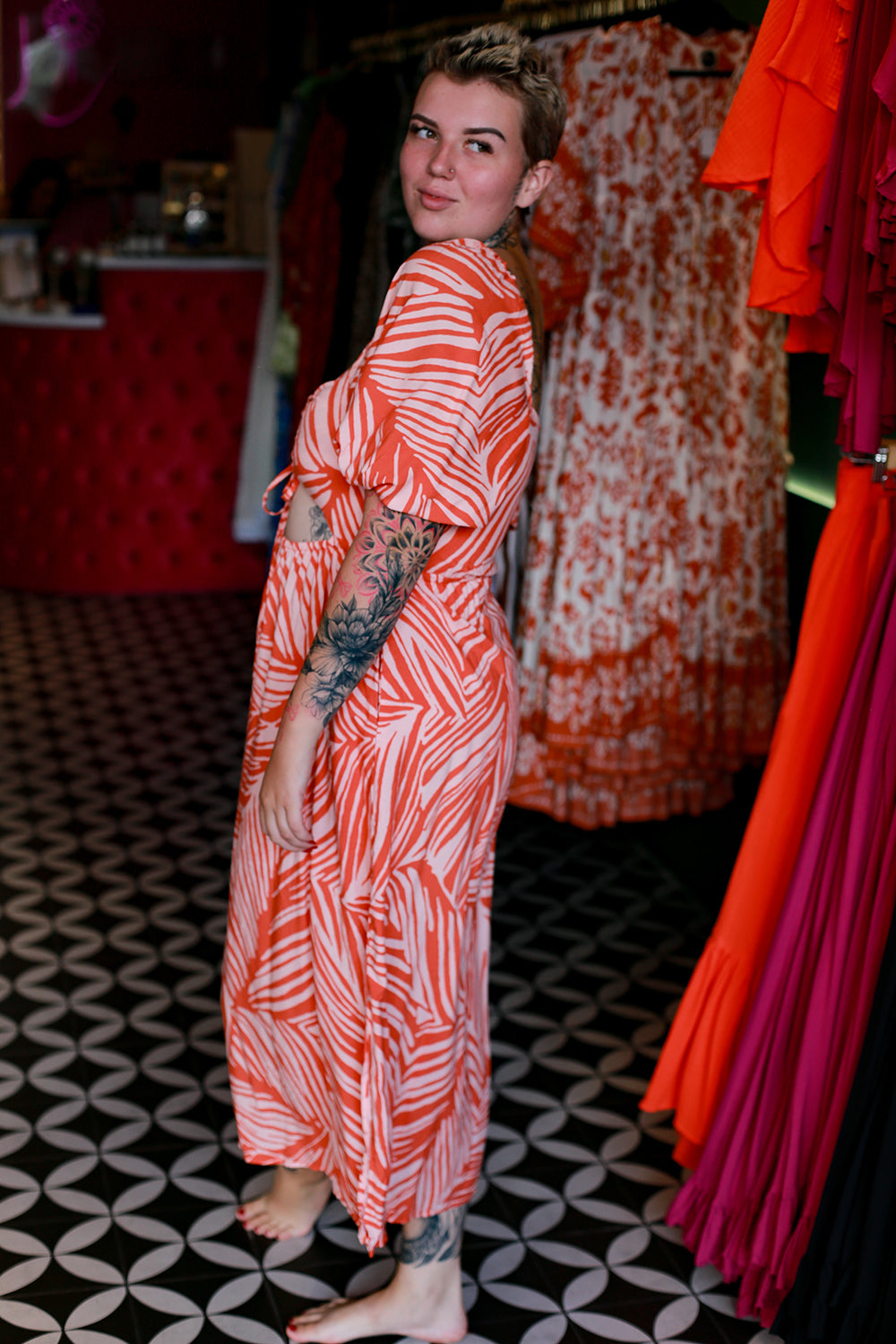 Summer Dress - Abstract Palm by Jinx the Label