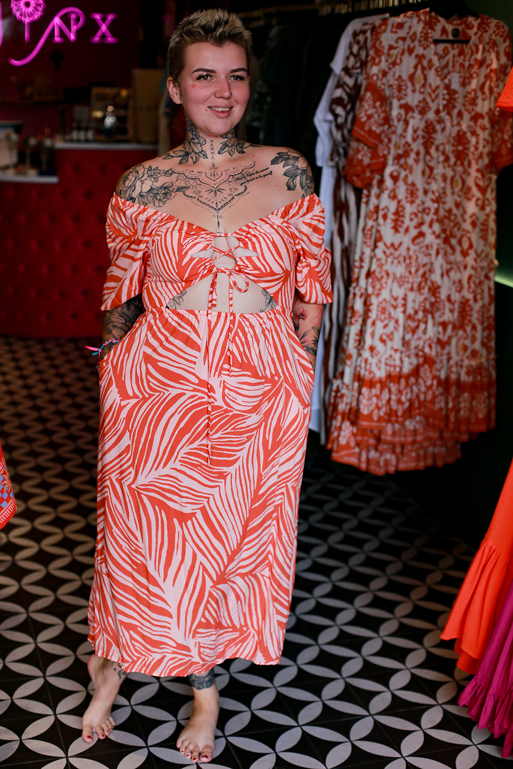 Summer Dress - Abstract Palm by Jinx the Label
