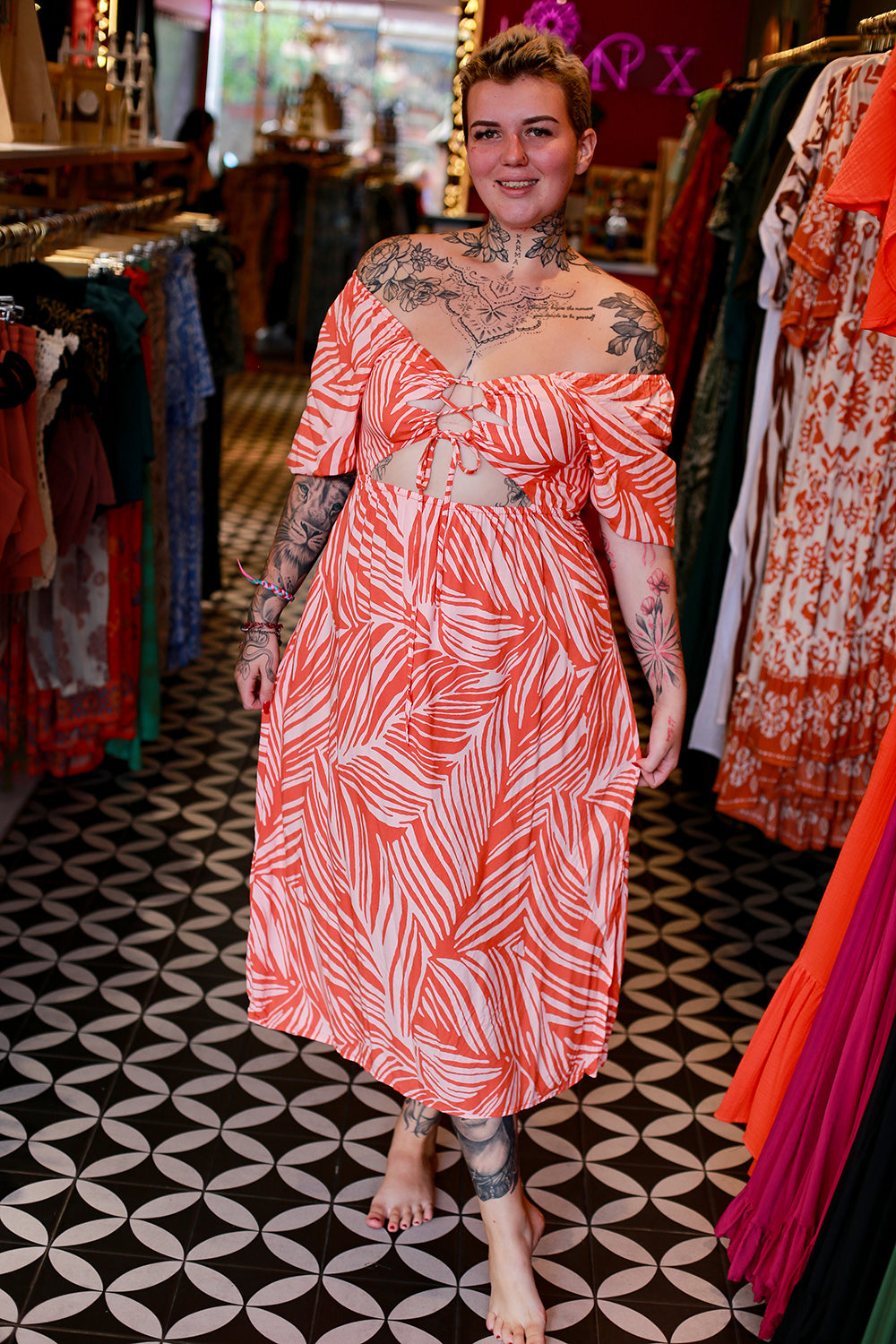 Summer Dress - Abstract Palm by Jinx the Label