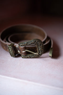 Wiccan Belt | Hand Tooled Leather Belt in Outlaw Oak | Jinx The Label