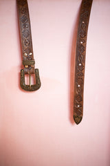 Wiccan Belt | Hand Tooled Leather Belt in Outlaw Oak | Jinx The Label