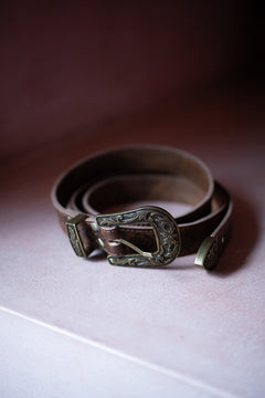 Wiccan Belt | Hand Tooled Leather Belt in Outlaw Oak | Jinx The Label