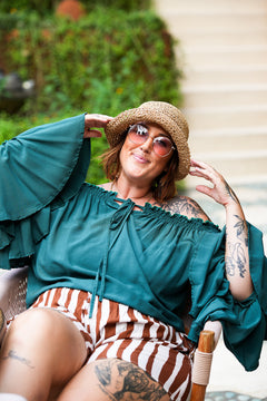 Willow Blouse - Emerald by Jinx the Label