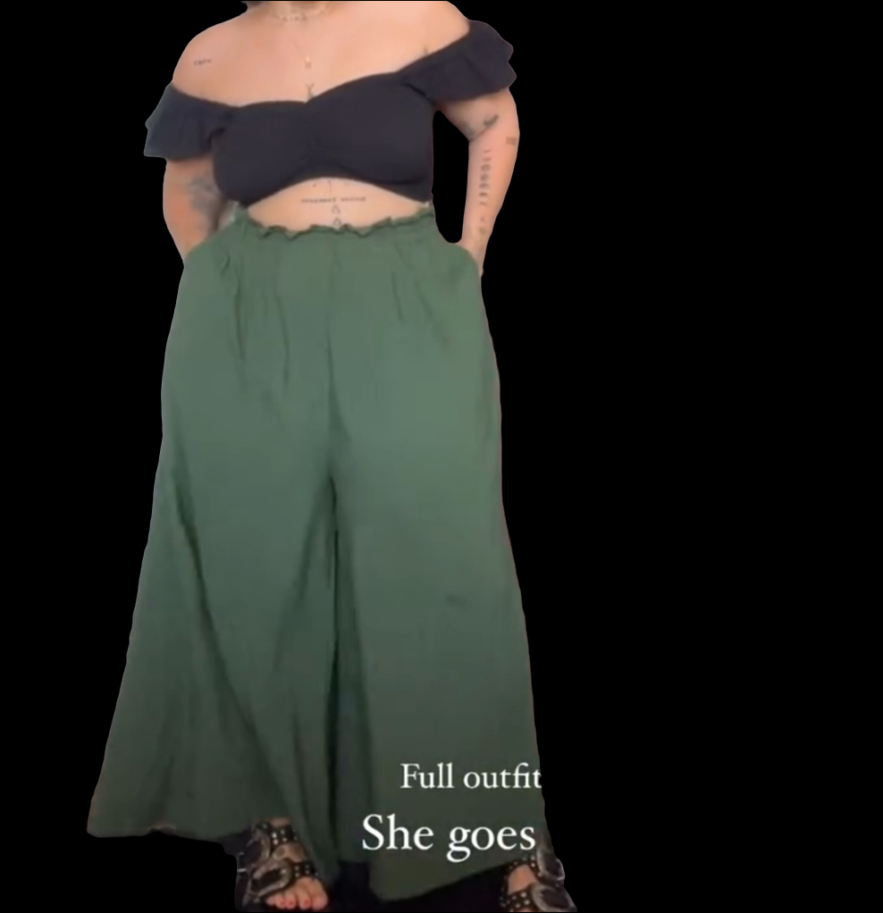 Chantelle palazzo pants- olive