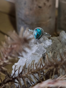 925 silver Turquoise Teardrop ring