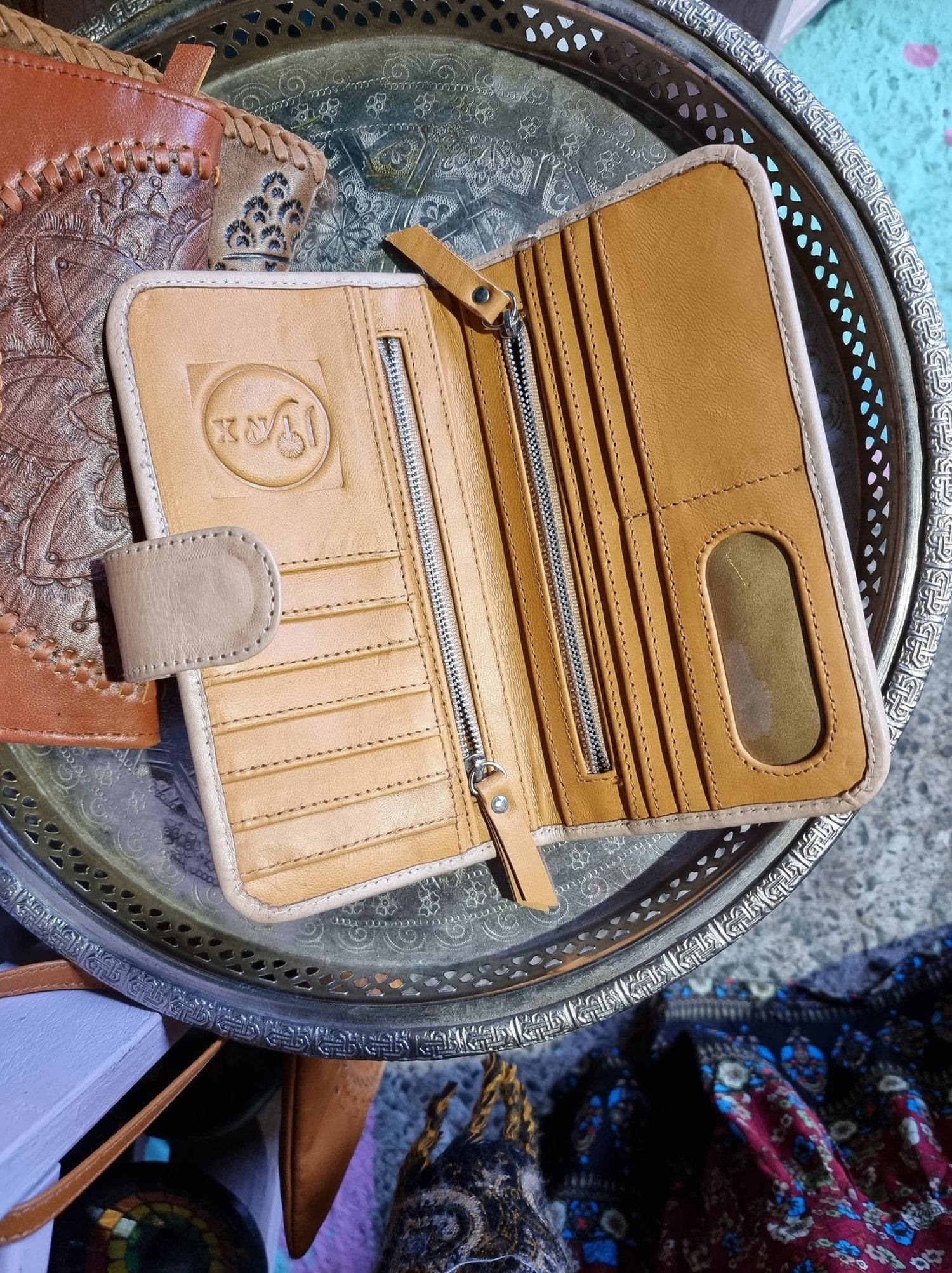 Sunflower leather purse