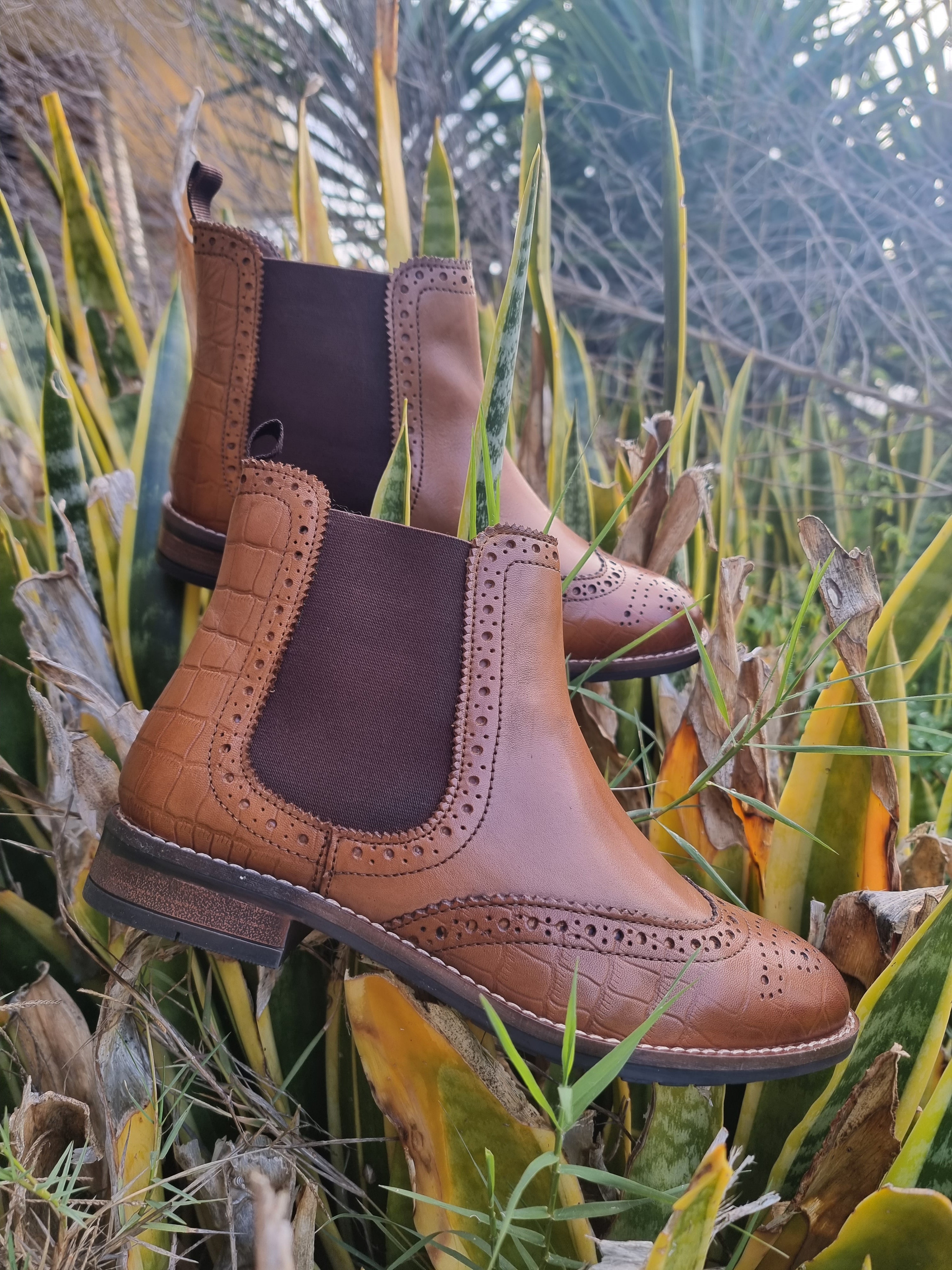 Dune leather boots-tan