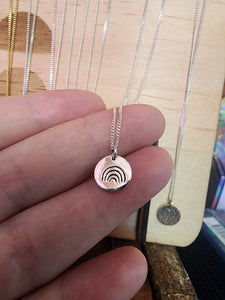 Mini rainbow jinx pendant necklace 925 silver