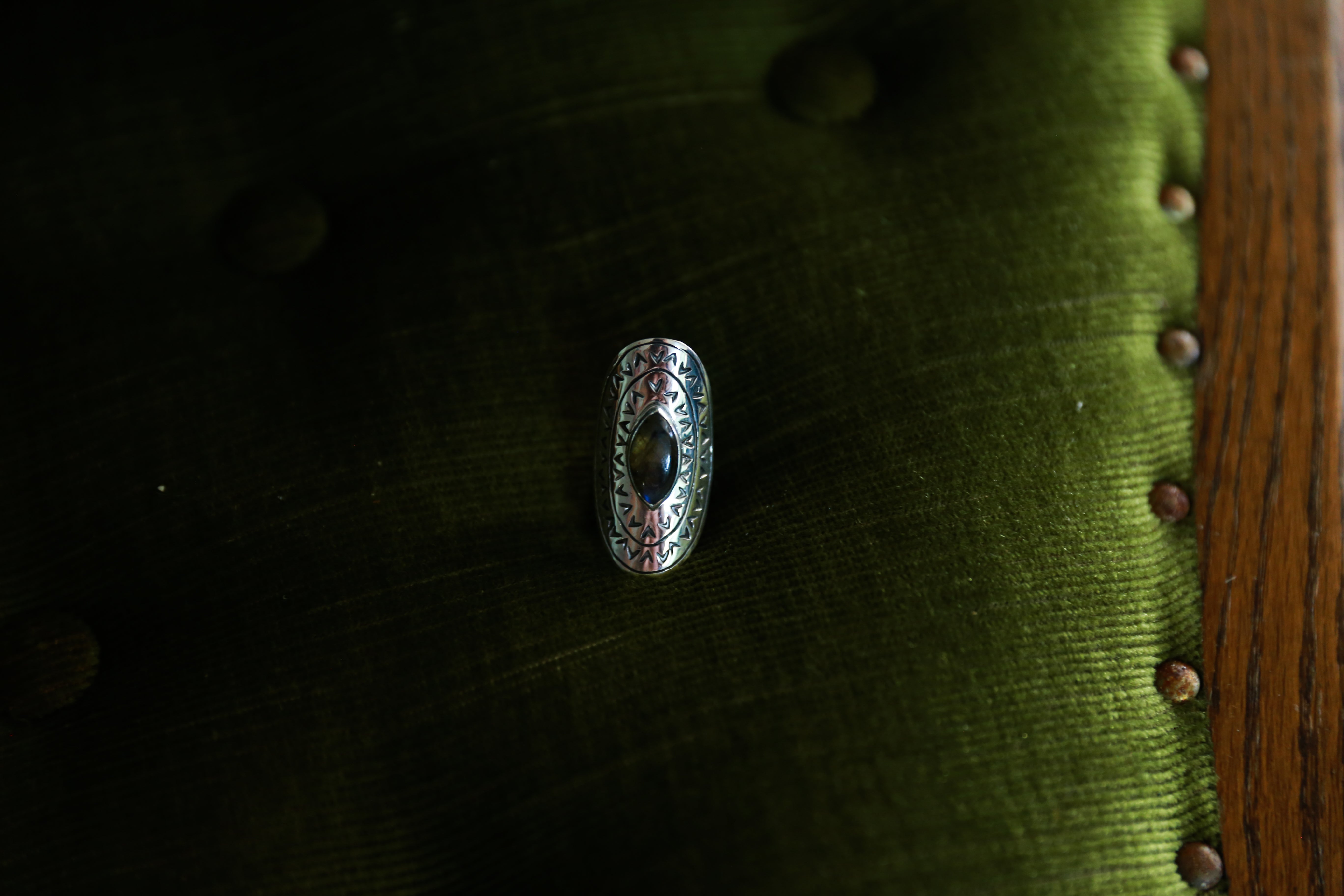 Druid labradorite 925 silver tribal ring